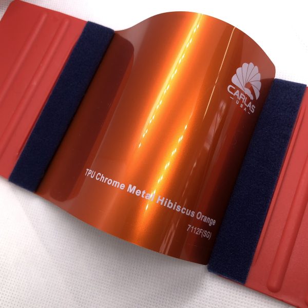 Carlas TPUM7112F Matte Chrome Metal Hibiscus Orange